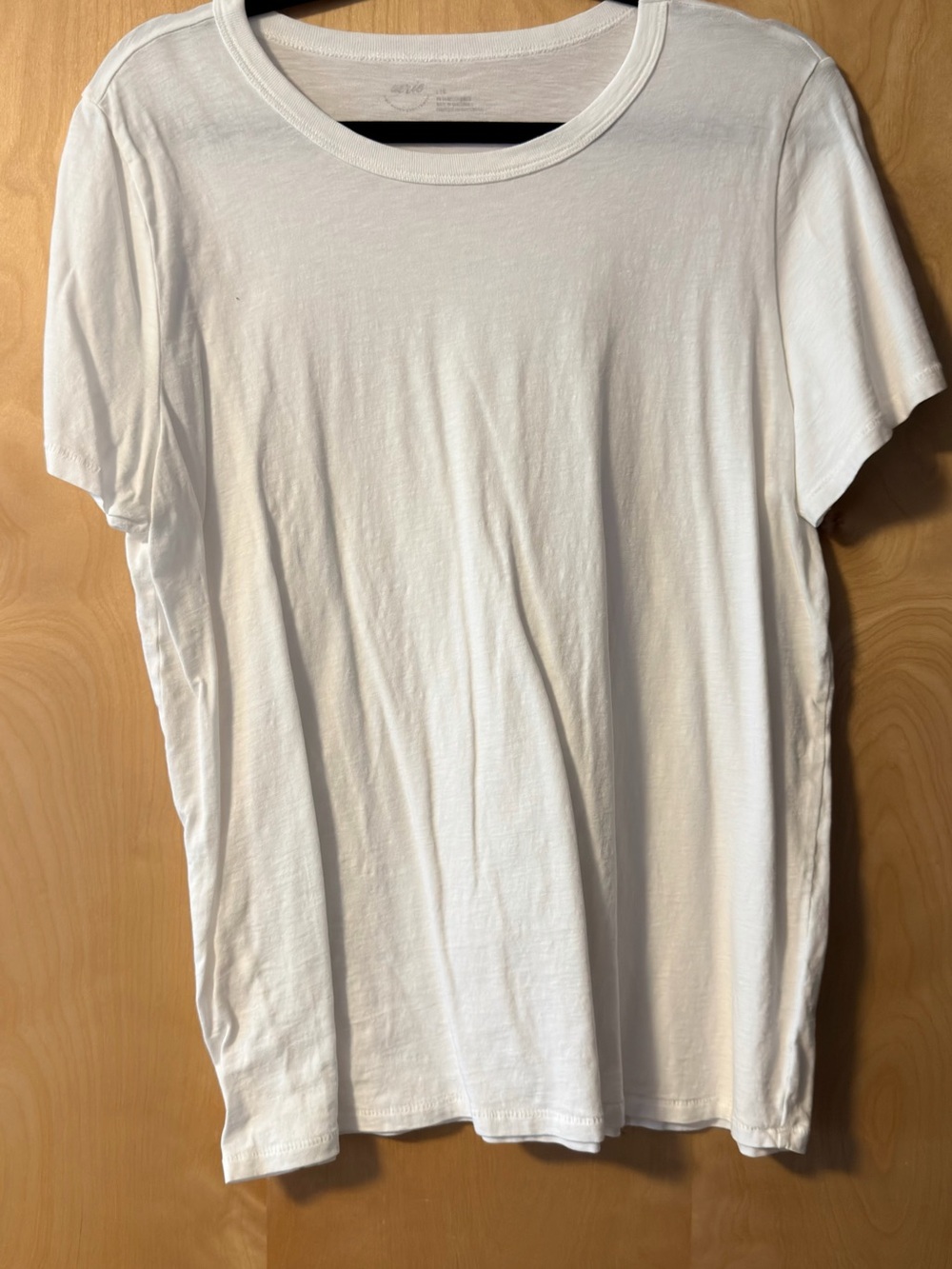 aerie White Short Sleeve Crewneck Tee